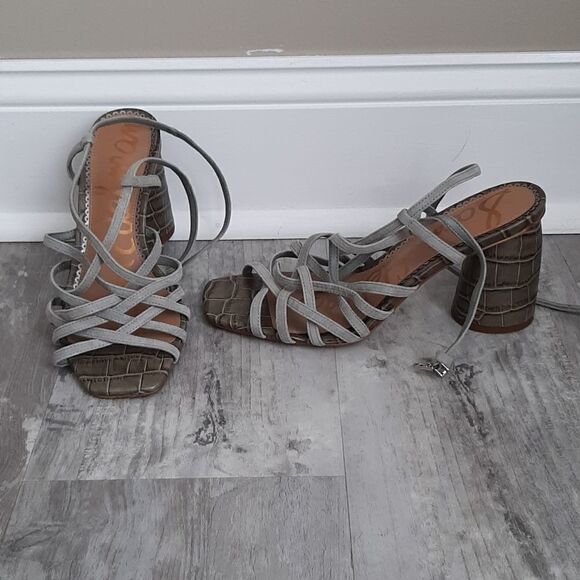 Sam Edelman Daffodil green block heel sandals - Picture 2 of 7